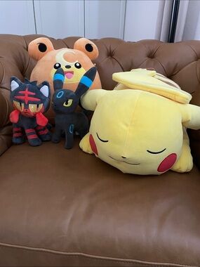 Four POKEMON,  Plush Officially Licensed Stuff Animals